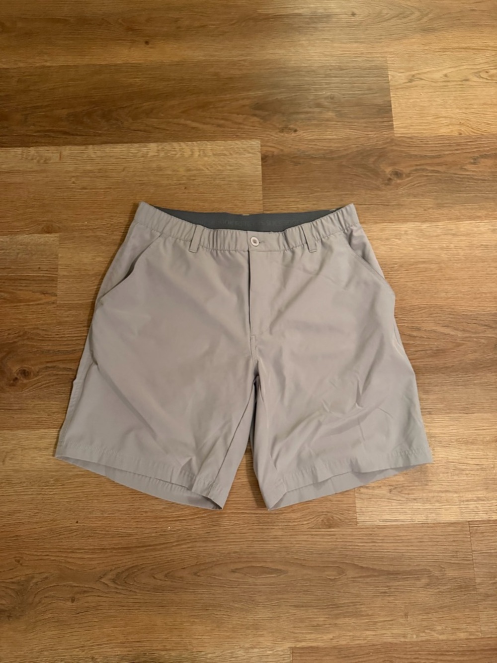 Men’s Hybrid Shorts in Light Gray — Elastic Waist Performance Shorts